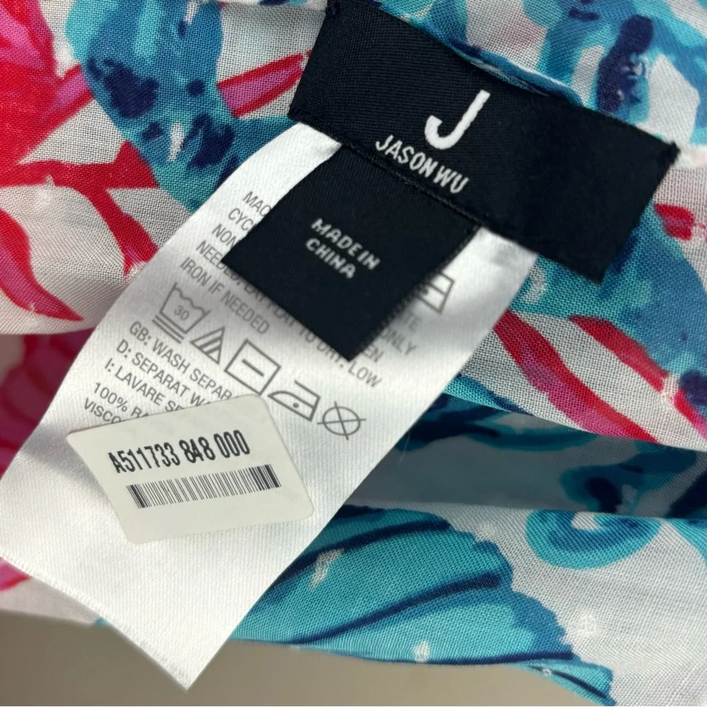 Jason Wu-QVC tropical beach scarf-colorful print-EUC